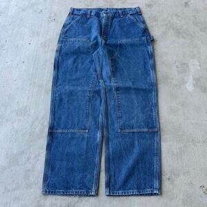 Vintage Y2K Carhartt denim blue jeans double knee work wear carpenter pants